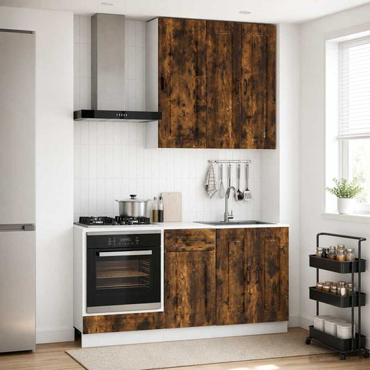 vidaXL Kitchen Unit KALMAR 5 pcs Smoked Oak Engineered Wood