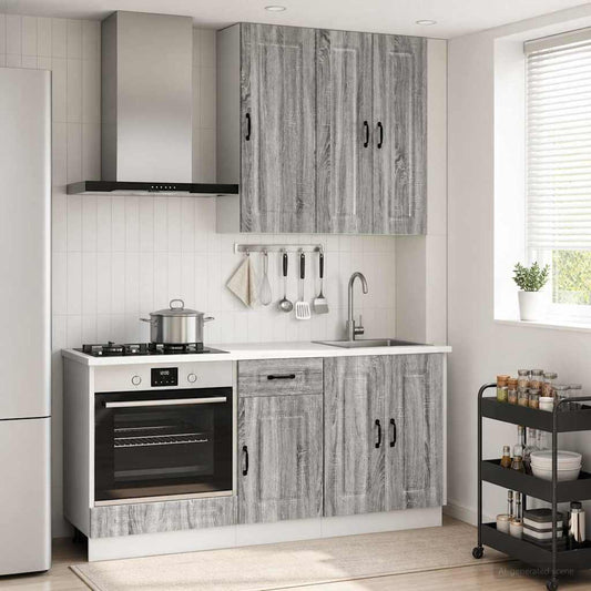 vidaXL Kitchen Unit KALMAR 5 pcs Grey Sonoma Engineered Wood