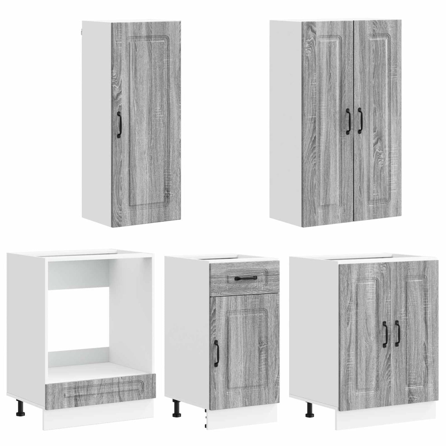 vidaXL Kitchen Unit KALMAR 5 pcs Grey Sonoma Engineered Wood