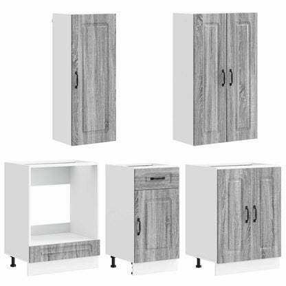 vidaXL Kitchen Unit KALMAR 5 pcs Grey Sonoma Engineered Wood