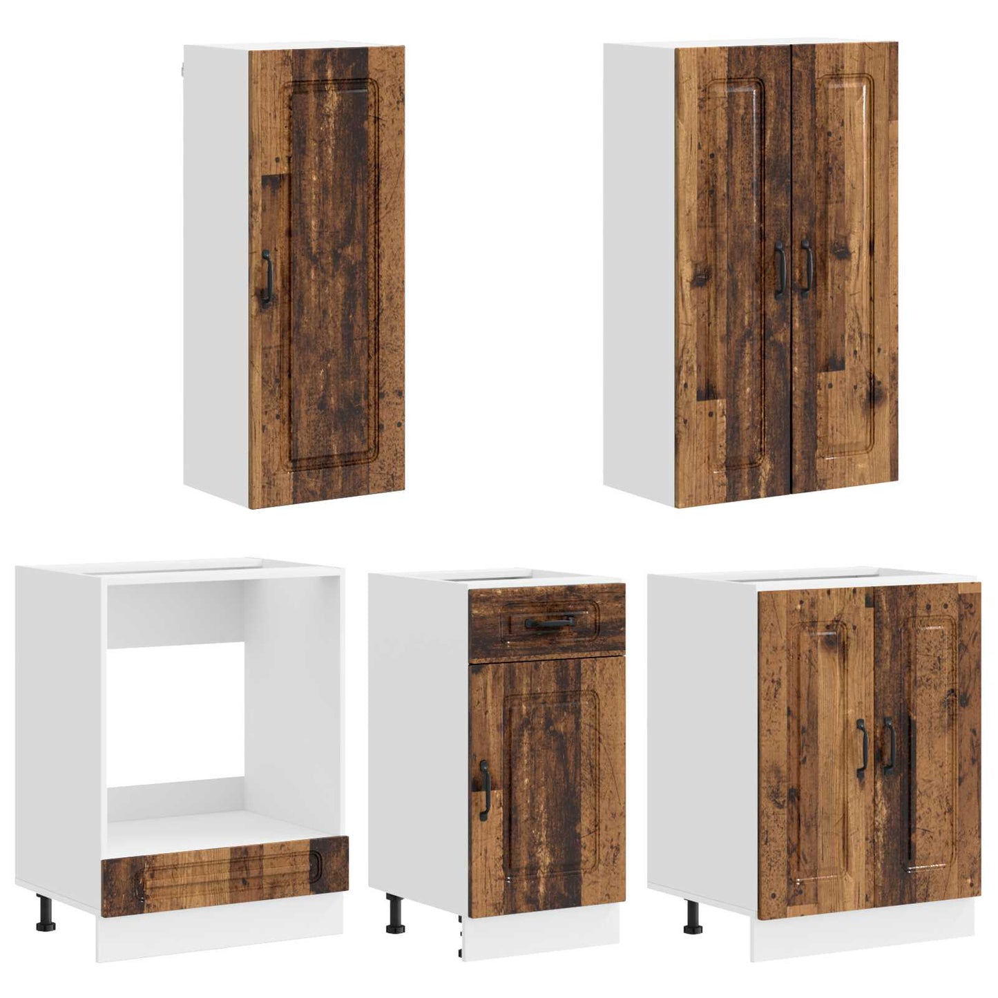 vidaXL Kitchen Unit KALMAR 5 pcs Old Wood Engineered Wood