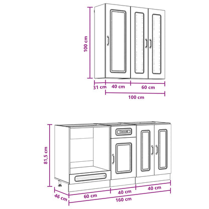 vidaXL Kitchen Unit KALMAR 5 pcs Old Wood Engineered Wood