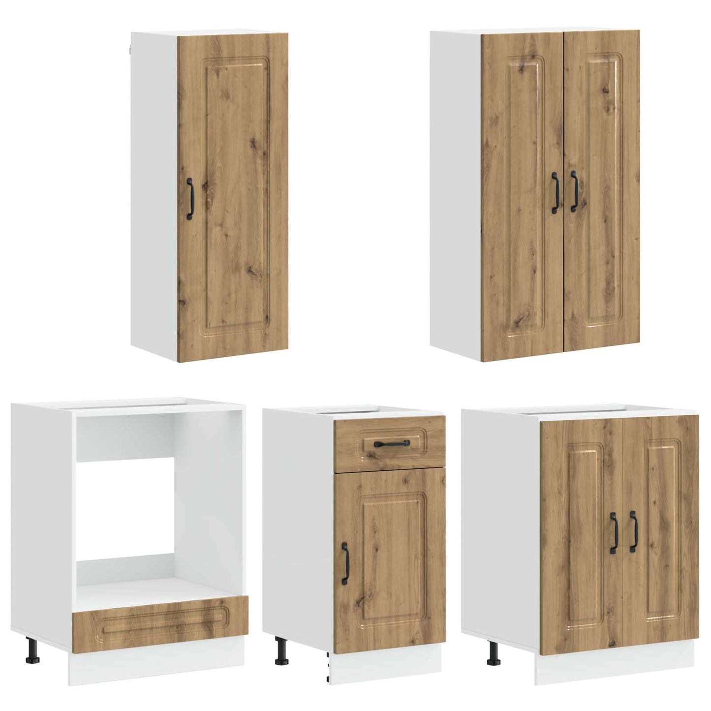 vidaXL Kitchen Unit KALMAR 5 pcs Artisan Oak Engineered Wood