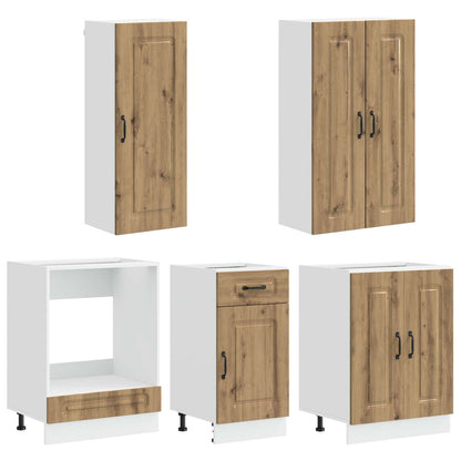 vidaXL Kitchen Unit KALMAR 5 pcs Artisan Oak Engineered Wood
