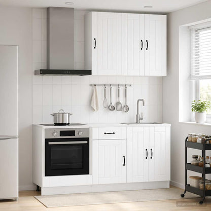 vidaXL Kitchen Unit LUCCA 5 pcs White Engineered Wood