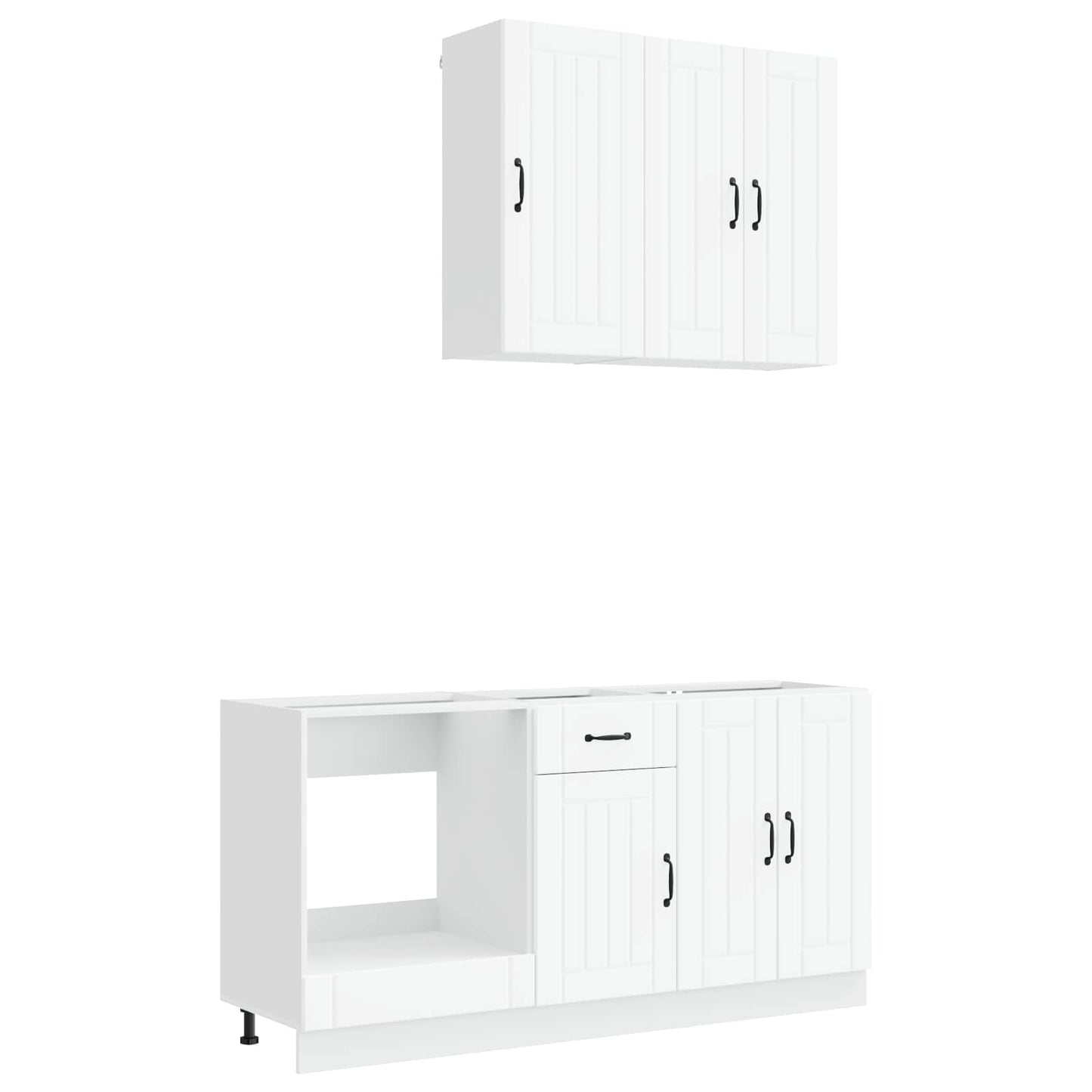 vidaXL Kitchen Unit LUCCA 5 pcs White Engineered Wood