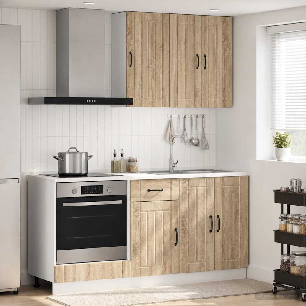 vidaXL Kitchen Unit LUCCA 5 pcs Sonoma Oak Engineered Wood