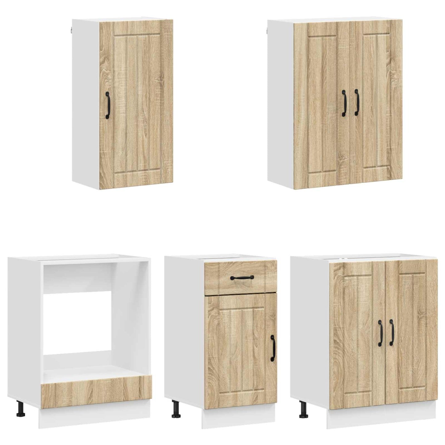 vidaXL Kitchen Unit LUCCA 5 pcs Sonoma Oak Engineered Wood