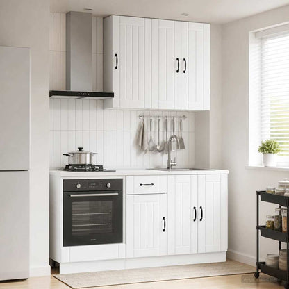 vidaXL Kitchen Unit LUCCA 5 pcs High Gloss White Engineered Wood