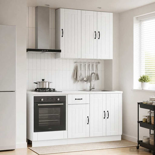 vidaXL Kitchen Unit LUCCA 5 pcs High Gloss White Engineered Wood