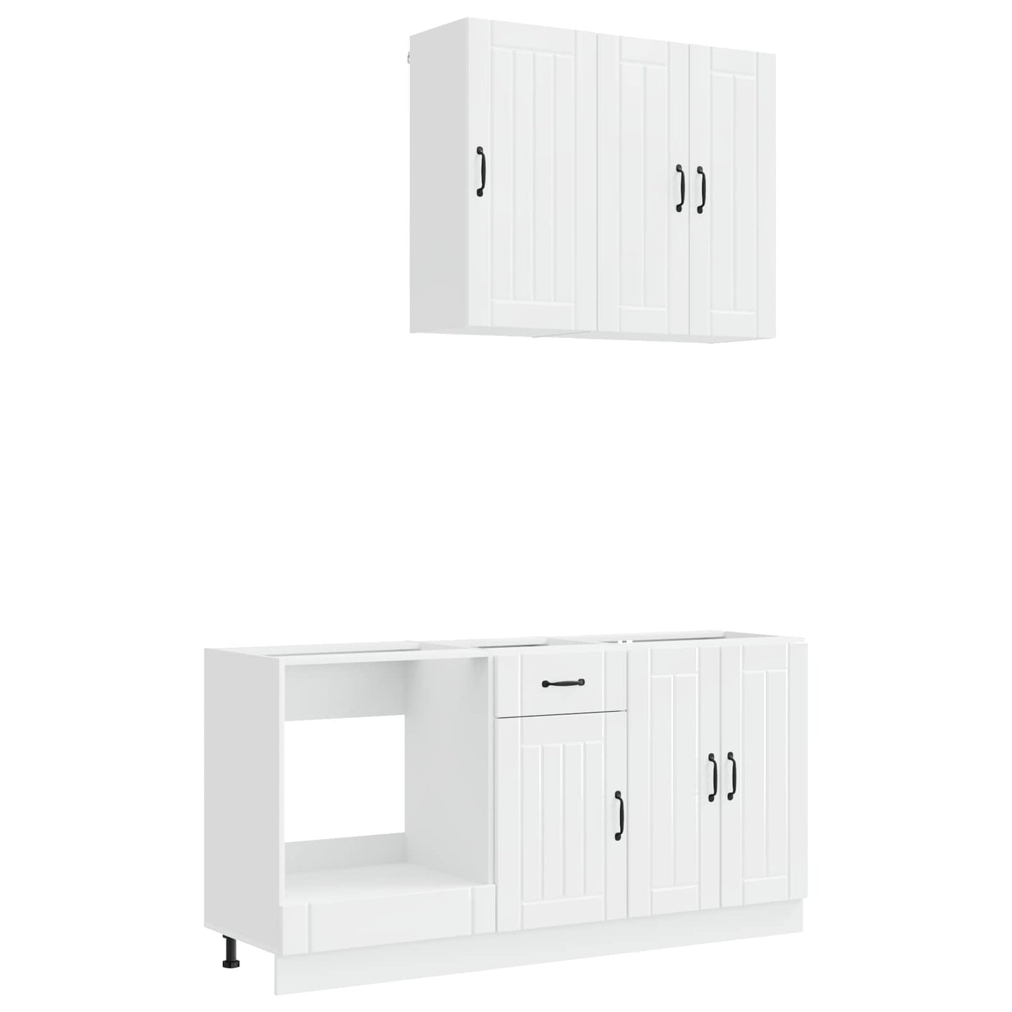 vidaXL Kitchen Unit LUCCA 5 pcs High Gloss White Engineered Wood