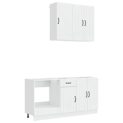 vidaXL Kitchen Unit LUCCA 5 pcs High Gloss White Engineered Wood