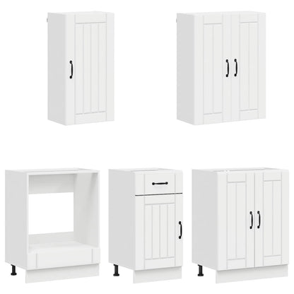 vidaXL Kitchen Unit LUCCA 5 pcs High Gloss White Engineered Wood