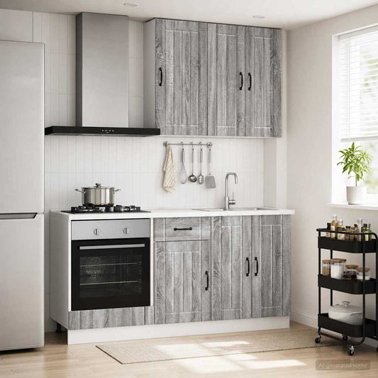vidaXL Kitchen Unit LUCCA 5 pcs Grey Sonoma Engineered Wood