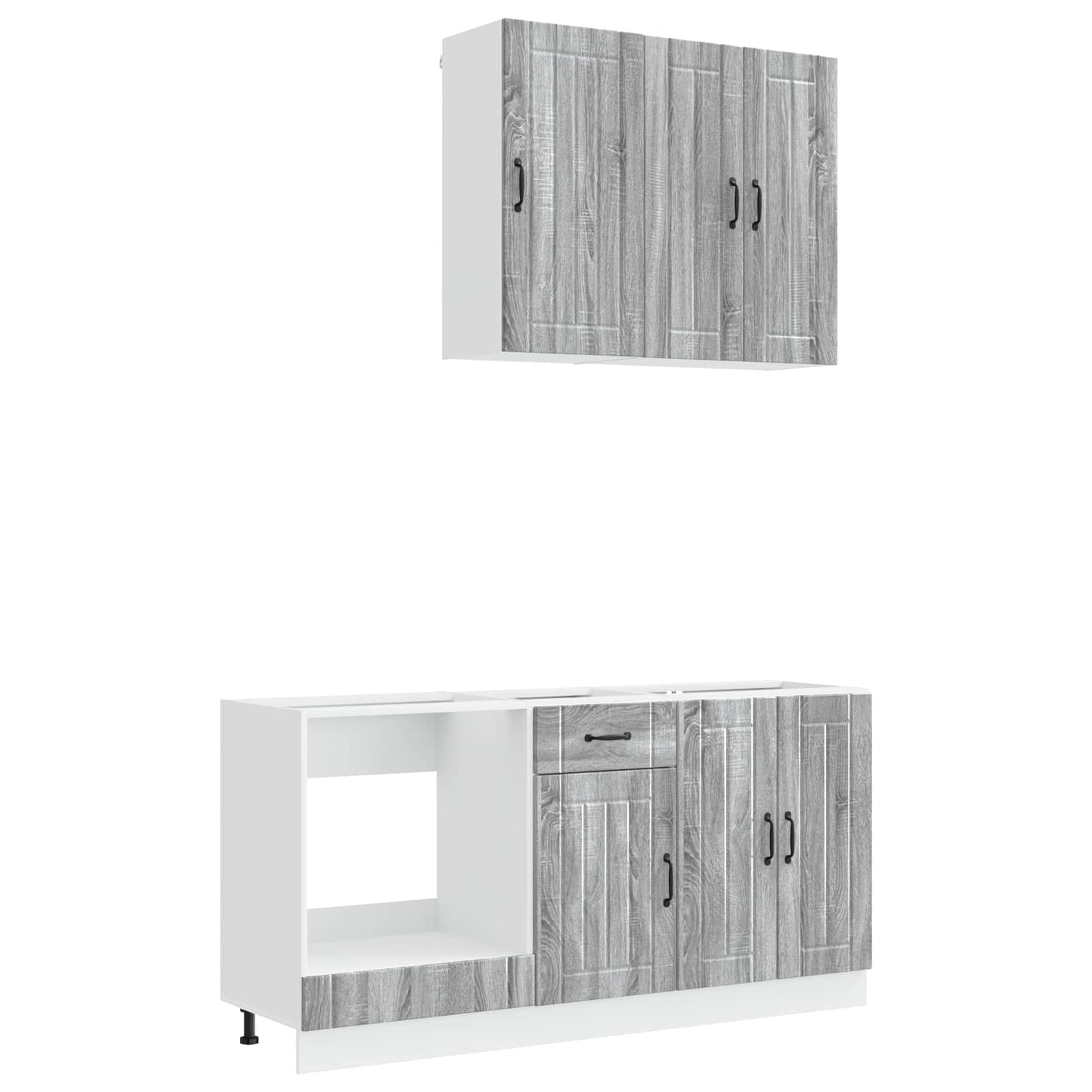 vidaXL Kitchen Unit LUCCA 5 pcs Grey Sonoma Engineered Wood