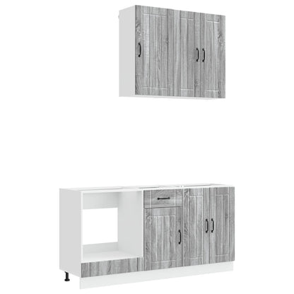 vidaXL Kitchen Unit LUCCA 5 pcs Grey Sonoma Engineered Wood