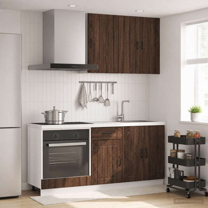 vidaXL Kitchen Unit LUCCA 5 pcs Brown Oak Engineered Wood