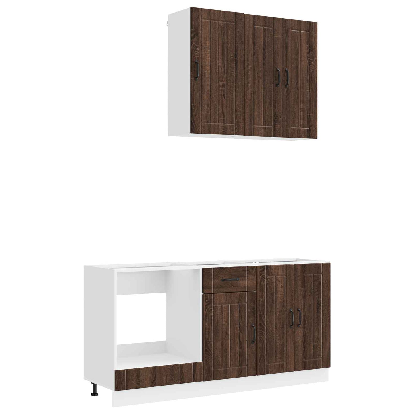 vidaXL Kitchen Unit LUCCA 5 pcs Brown Oak Engineered Wood