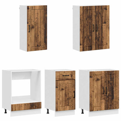 vidaXL Kitchen Unit LUCCA 5 pcs Old Wood Engineered Wood