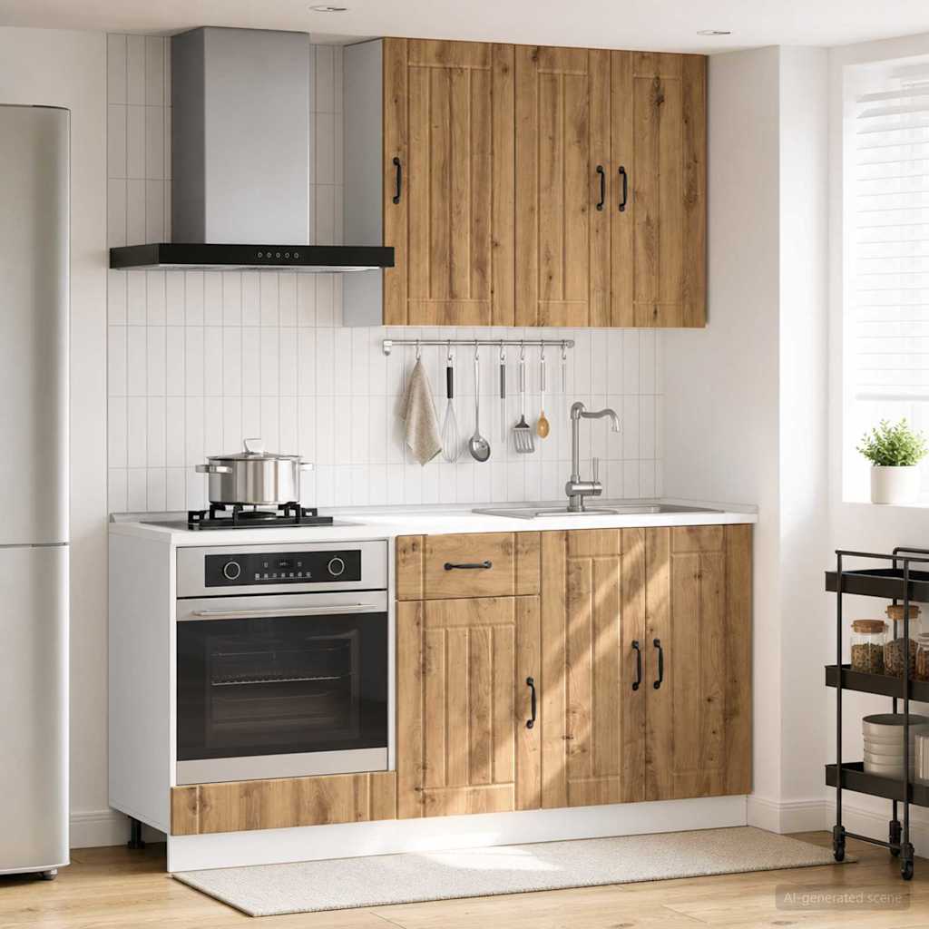vidaXL Kitchen Unit LUCCA 5 pcs Artisan Oak Engineered Wood