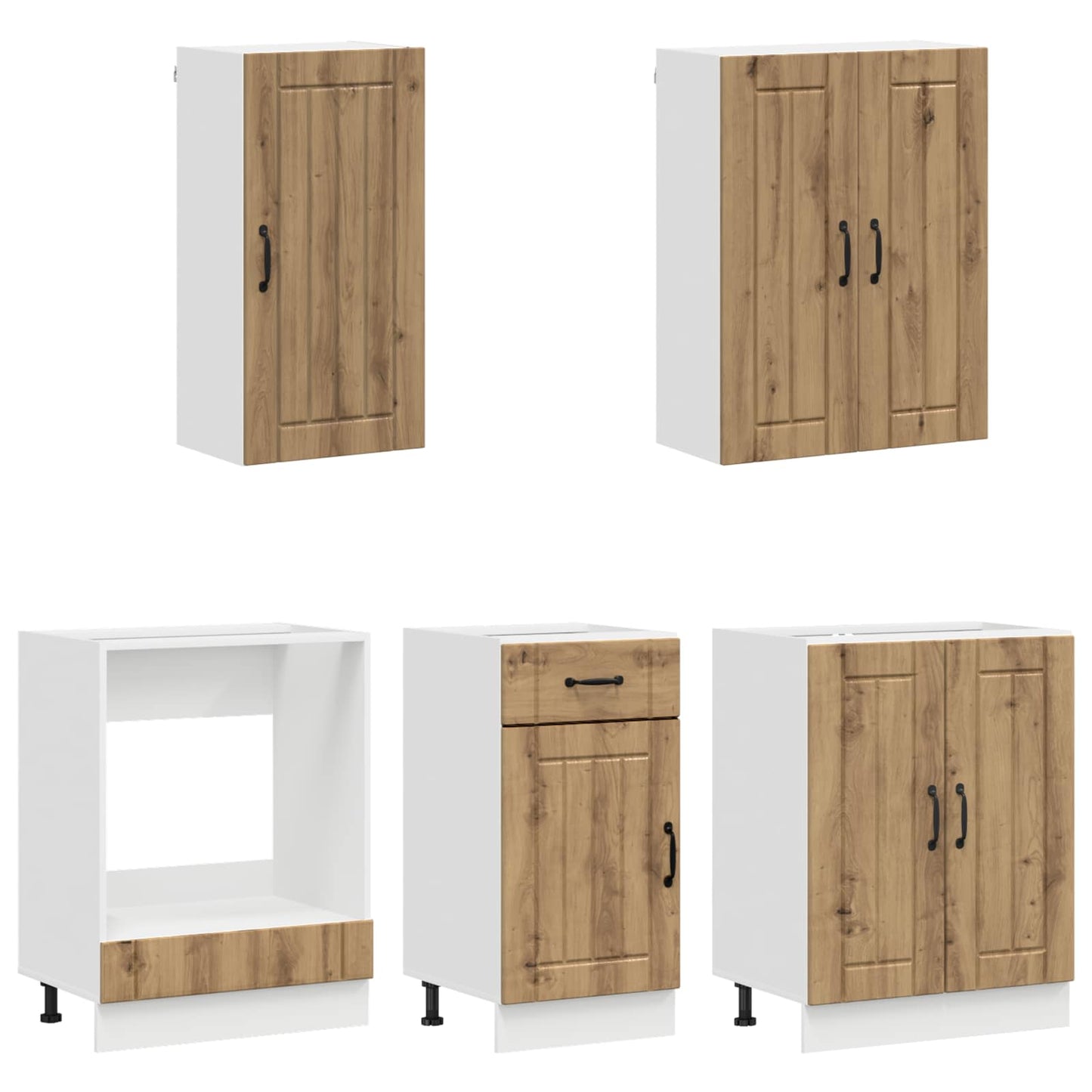 vidaXL Kitchen Unit LUCCA 5 pcs Artisan Oak Engineered Wood