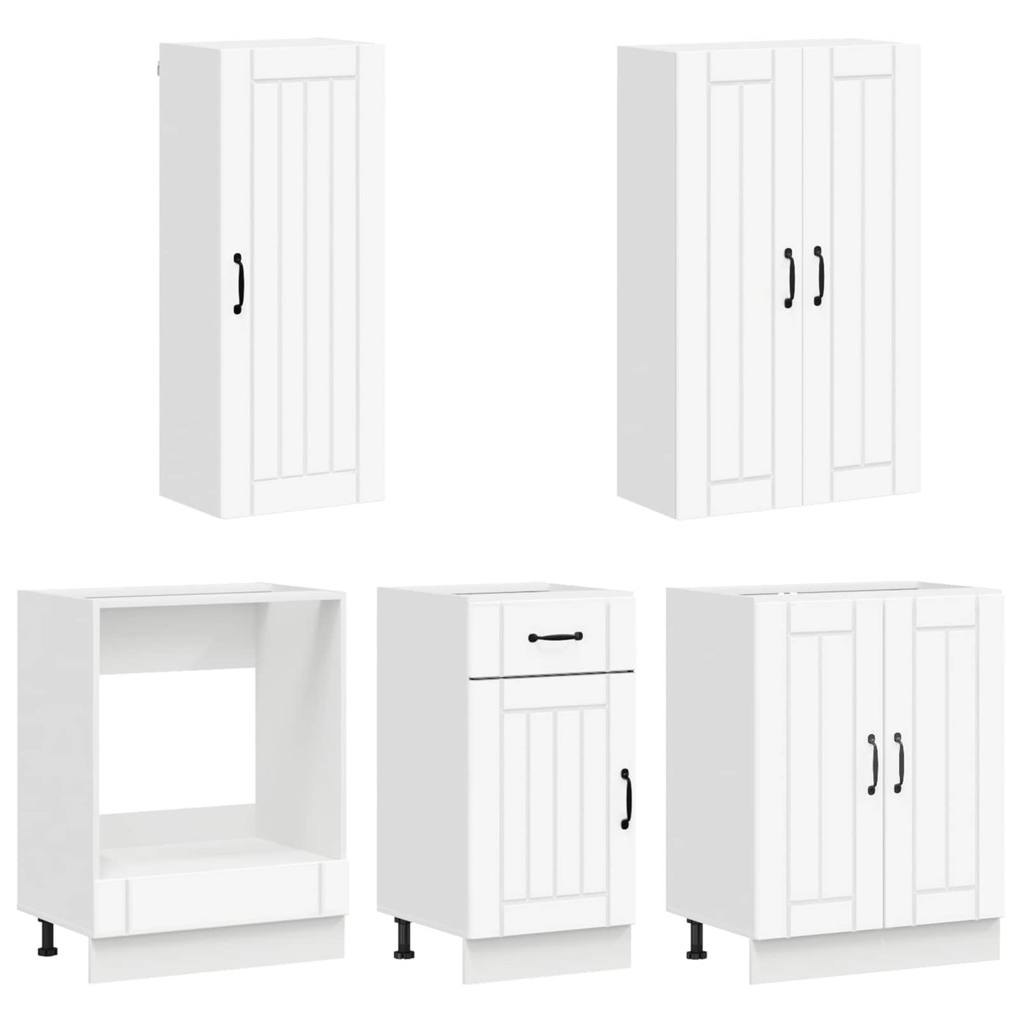 vidaXL Kitchen Unit LUCCA 5 pcs White