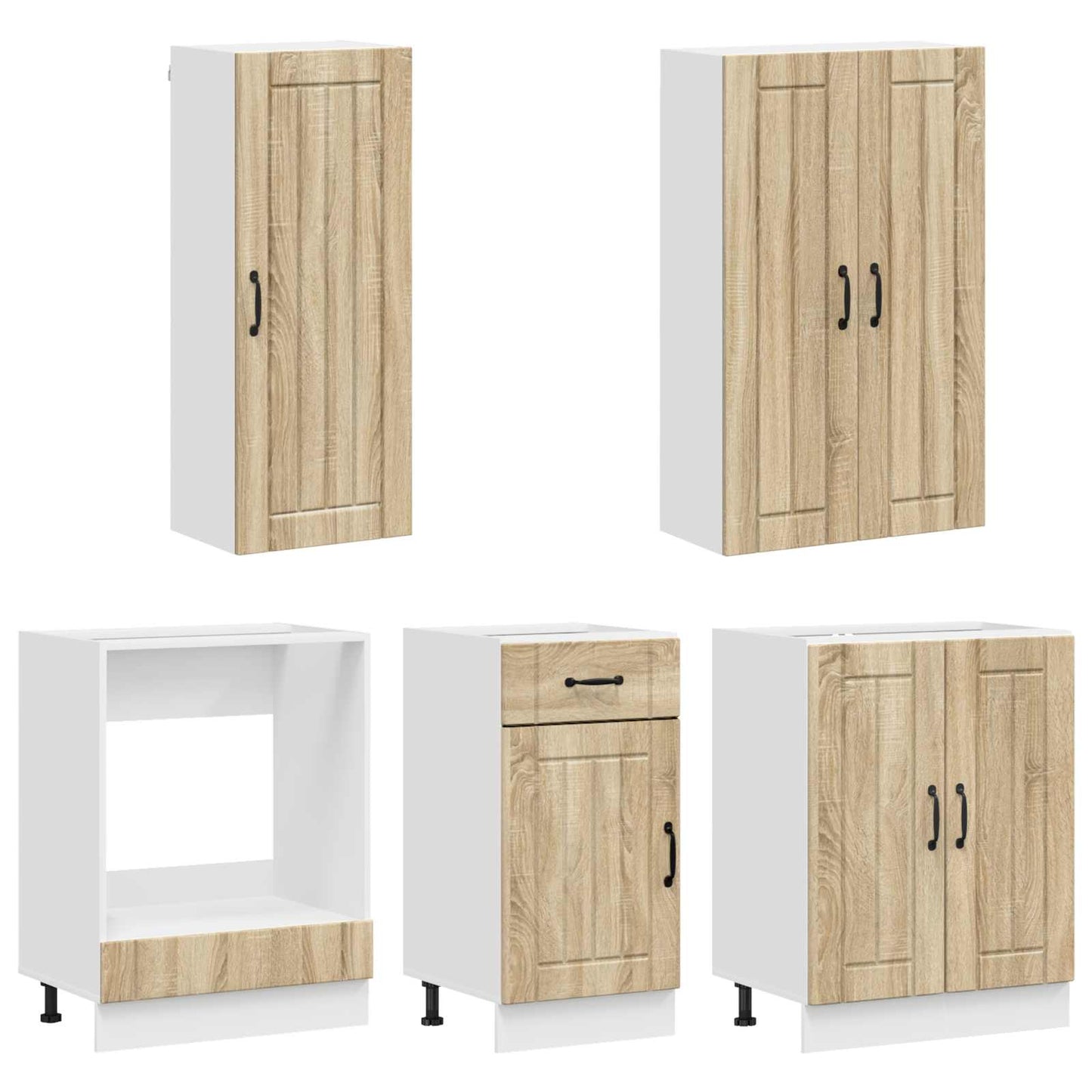 vidaXL Kitchen Unit LUCCA 5 pcs Sonoma Oak Engineered Wood