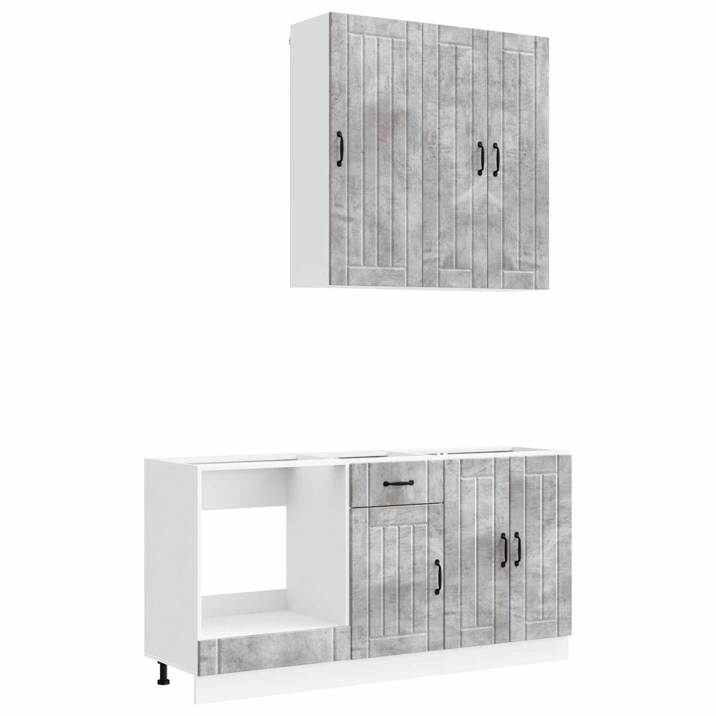 vidaXL Kitchen Unit LUCCA 5 pcs Concrete Grey Engineered Wood