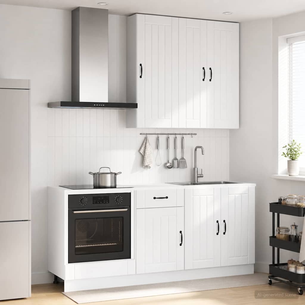 vidaXL Kitchen Unit LUCCA 5 pcs High Gloss White Engineered Wood