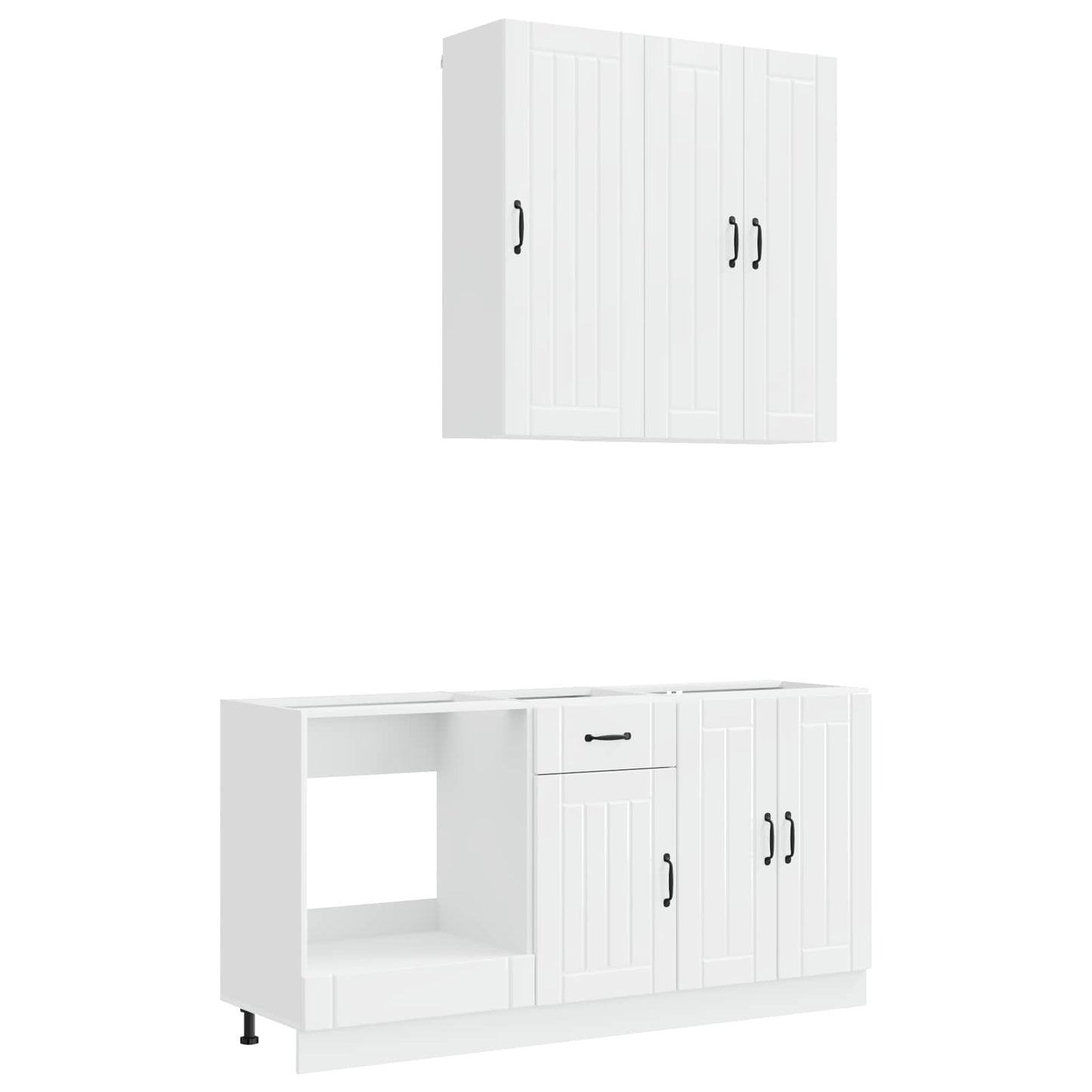 vidaXL Kitchen Unit LUCCA 5 pcs High Gloss White Engineered Wood