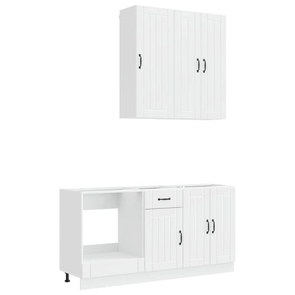 vidaXL Kitchen Unit LUCCA 5 pcs High Gloss White Engineered Wood