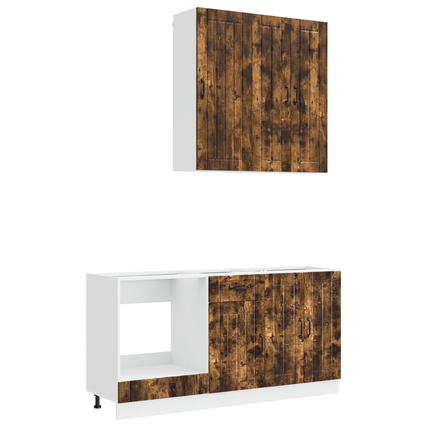 vidaXL Kitchen Unit LUCCA 5 pcs Smoked Oak Engineered Wood