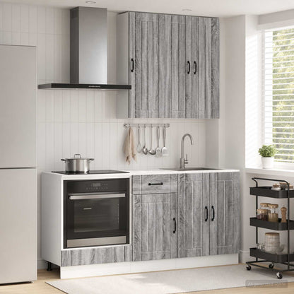 vidaXL Kitchen Unit LUCCA 5 pcs Grey Sonoma Engineered Wood