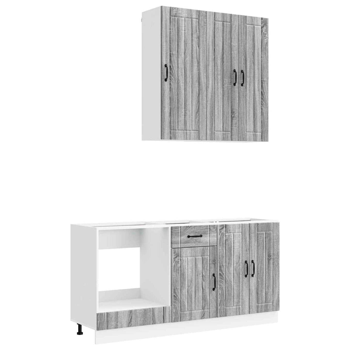 vidaXL Kitchen Unit LUCCA 5 pcs Grey Sonoma Engineered Wood