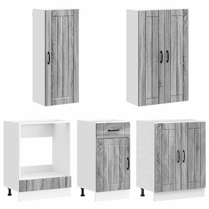 vidaXL Kitchen Unit LUCCA 5 pcs Grey Sonoma Engineered Wood