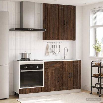 vidaXL Kitchen Unit LUCCA 5 pcs Brown Oak Engineered Wood