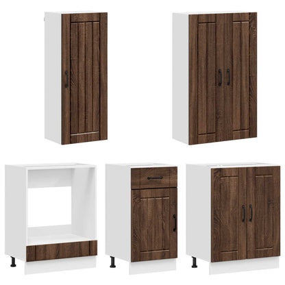 vidaXL Kitchen Unit LUCCA 5 pcs Brown Oak Engineered Wood