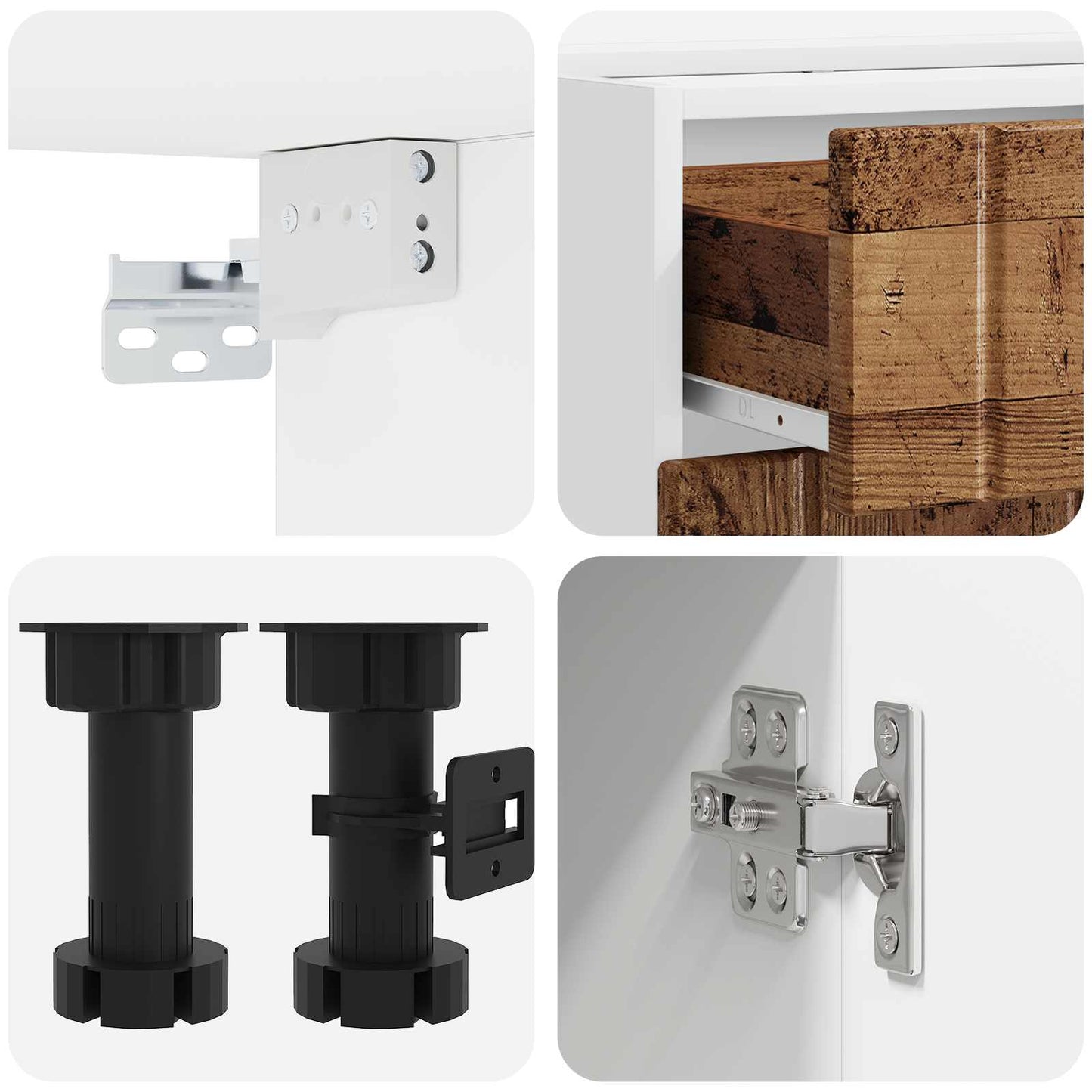 vidaXL Kitchen Unit LUCCA 5 pcs Old Wood Engineered Wood