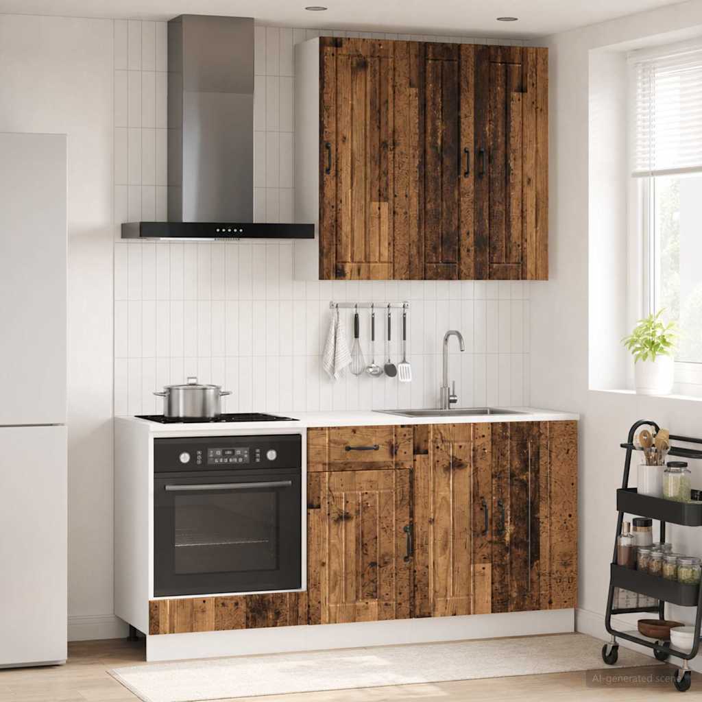 vidaXL Kitchen Unit LUCCA 5 pcs Old Wood Engineered Wood