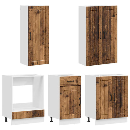 vidaXL Kitchen Unit LUCCA 5 pcs Old Wood Engineered Wood