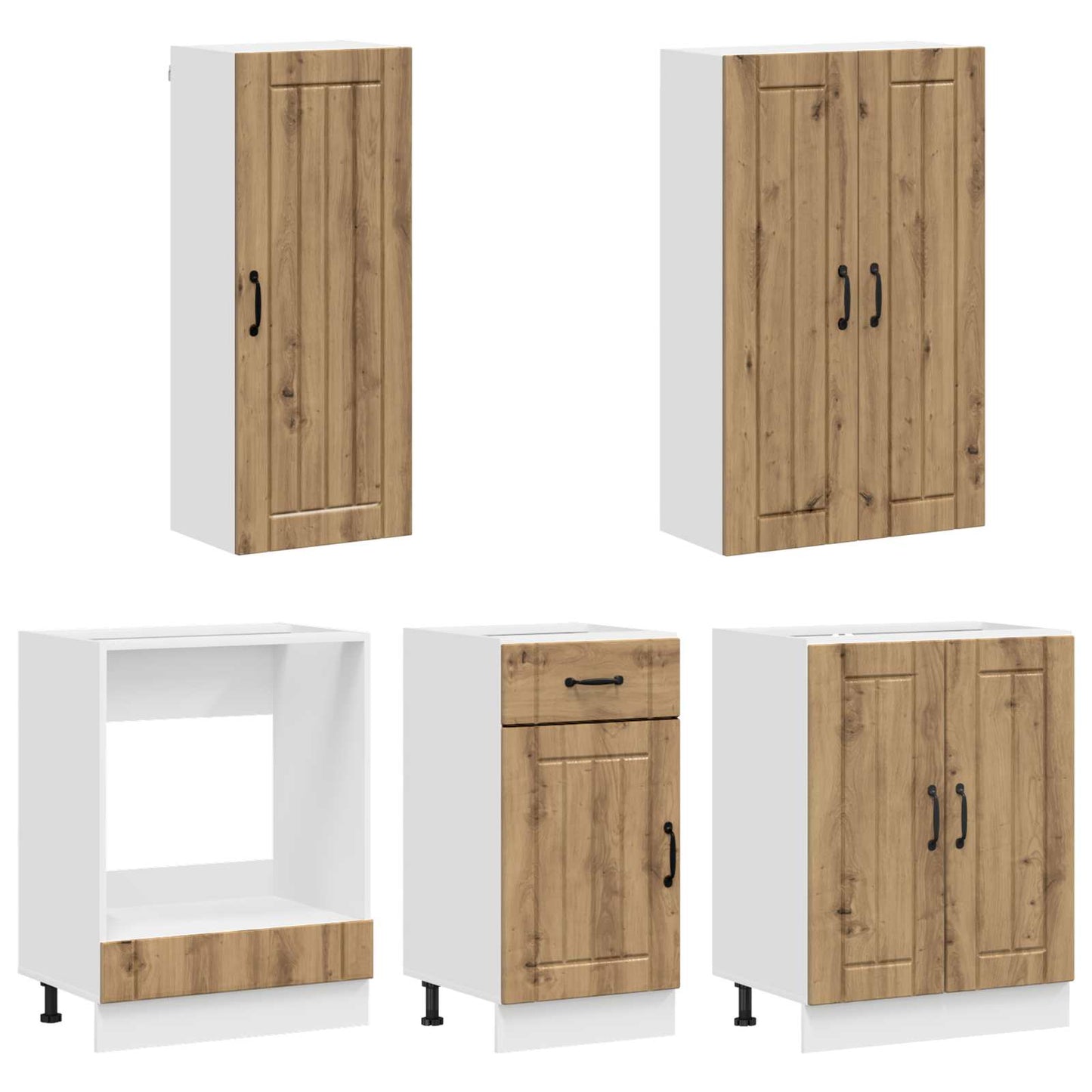 vidaXL Kitchen Unit LUCCA 5 pcs Artisan Oak Engineered Wood
