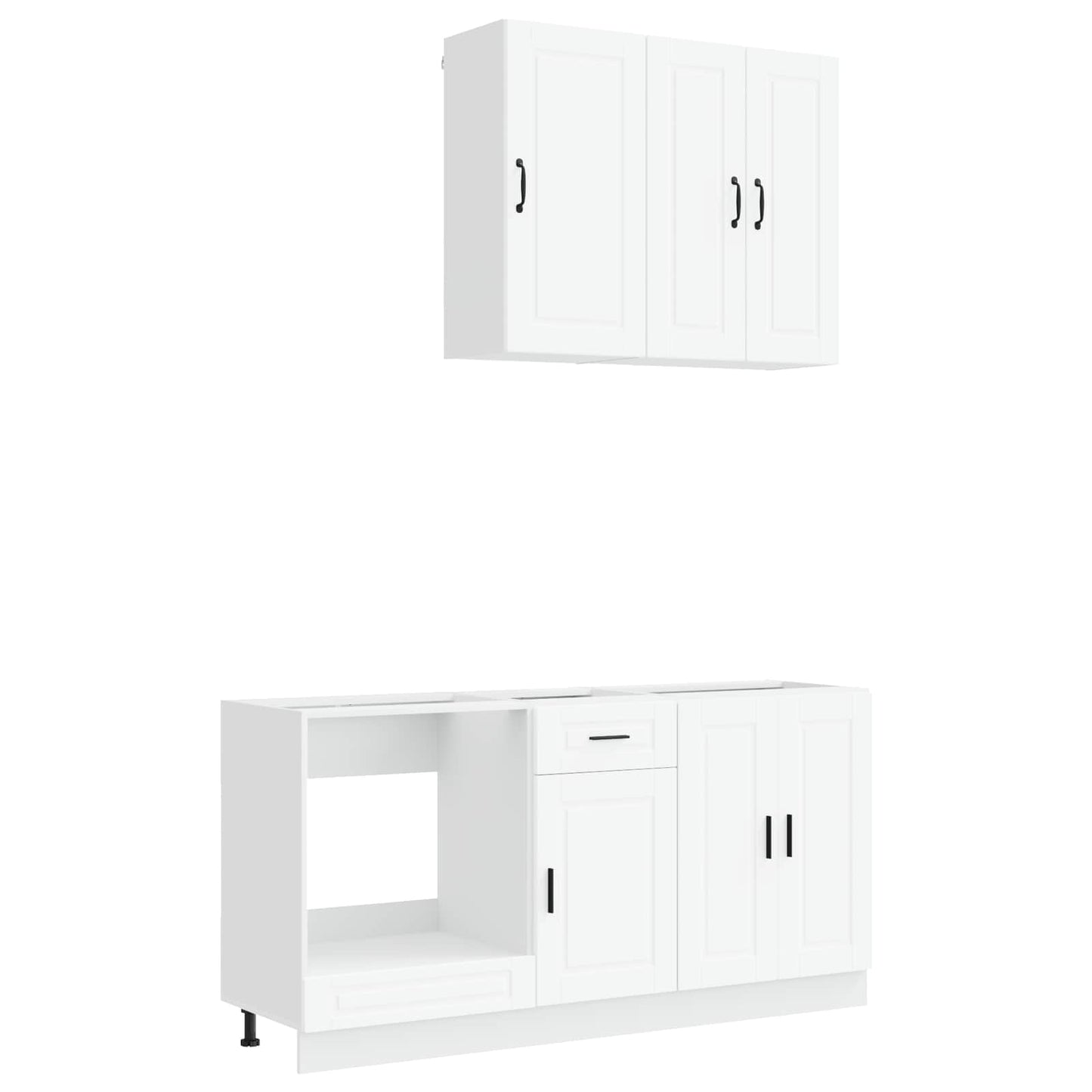 vidaXL Kitchen Unit PORTO 5 pcs White Engineered Wood