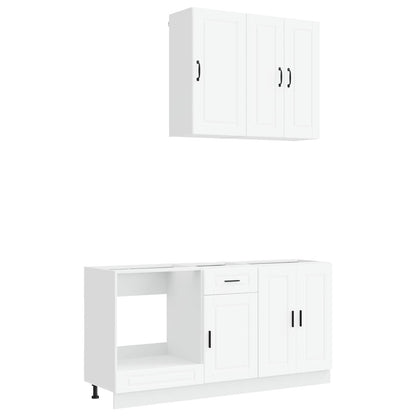 vidaXL Kitchen Unit PORTO 5 pcs White Engineered Wood