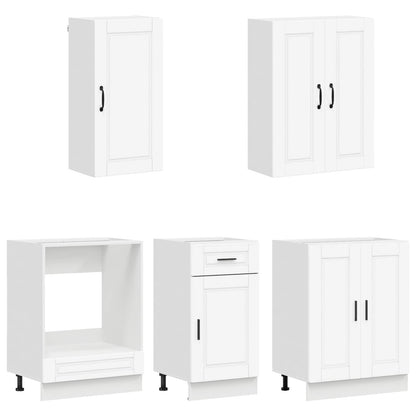 vidaXL Kitchen Unit PORTO 5 pcs White Engineered Wood