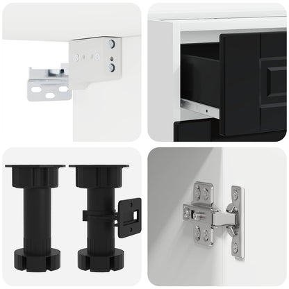 vidaXL Kitchen Unit PORTO 5 pcs Black Engineered Wood