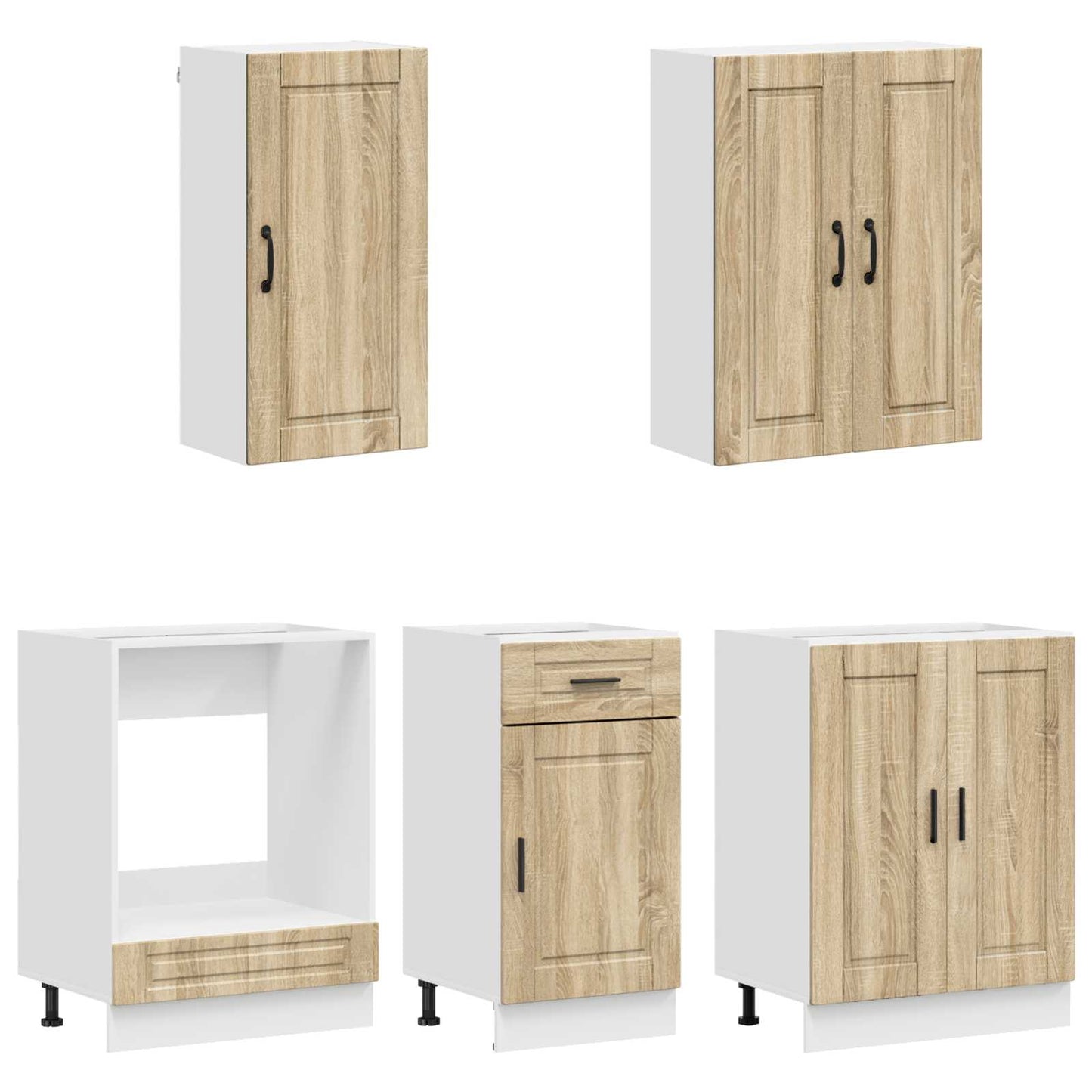vidaXL Kitchen Unit PORTO 5 pcs Sonoma Oak Engineered Wood