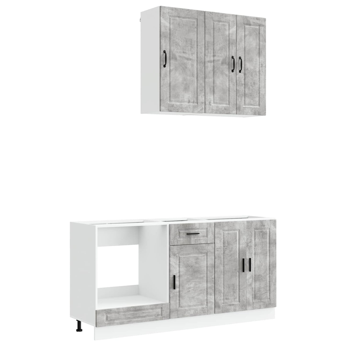 vidaXL Kitchen Unit PORTO 5 pcs Concrete Grey Engineered Wood