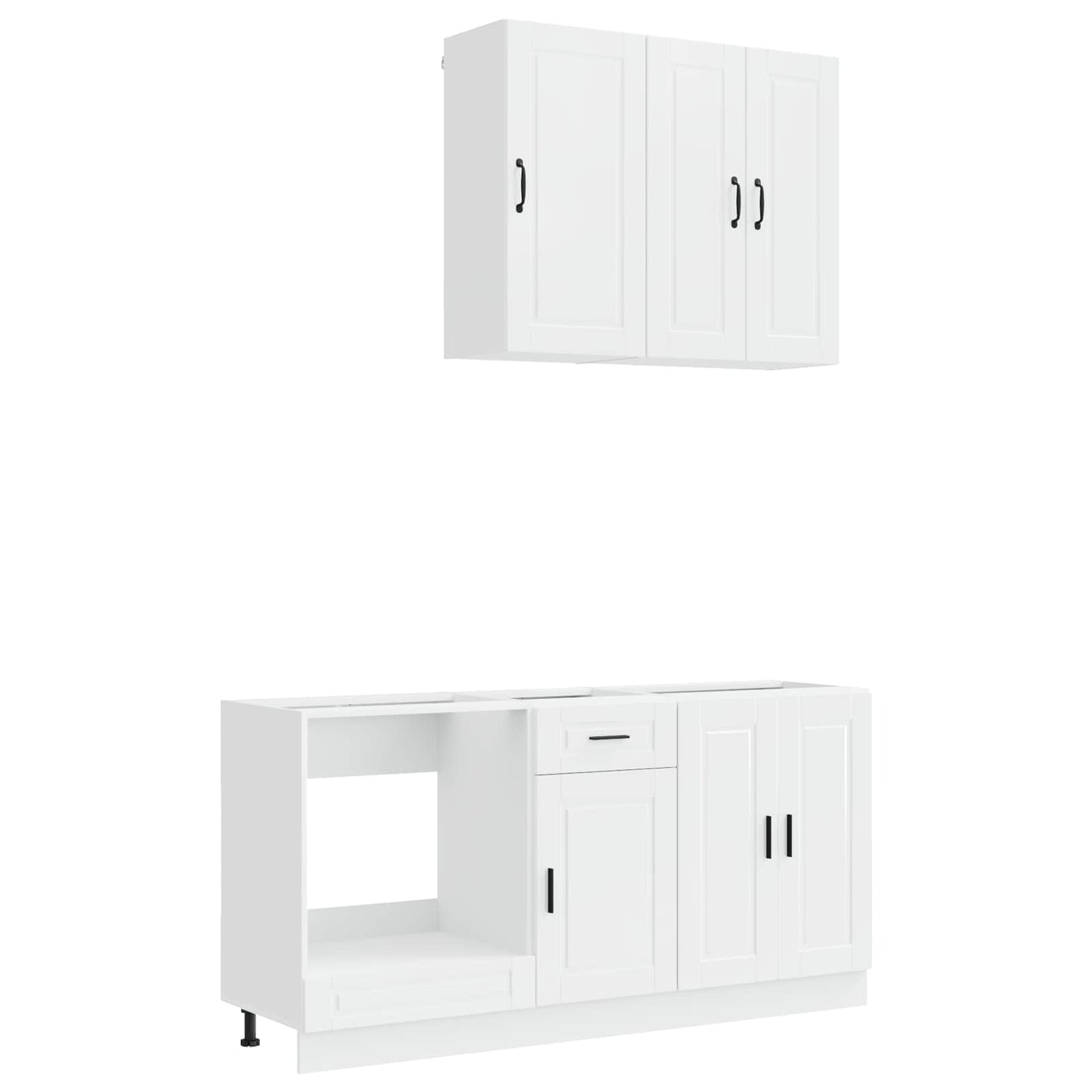 vidaXL Kitchen Unit PORTO 5 pcs High Gloss White Engineered Wood