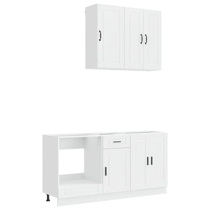 vidaXL Kitchen Unit PORTO 5 pcs High Gloss White Engineered Wood