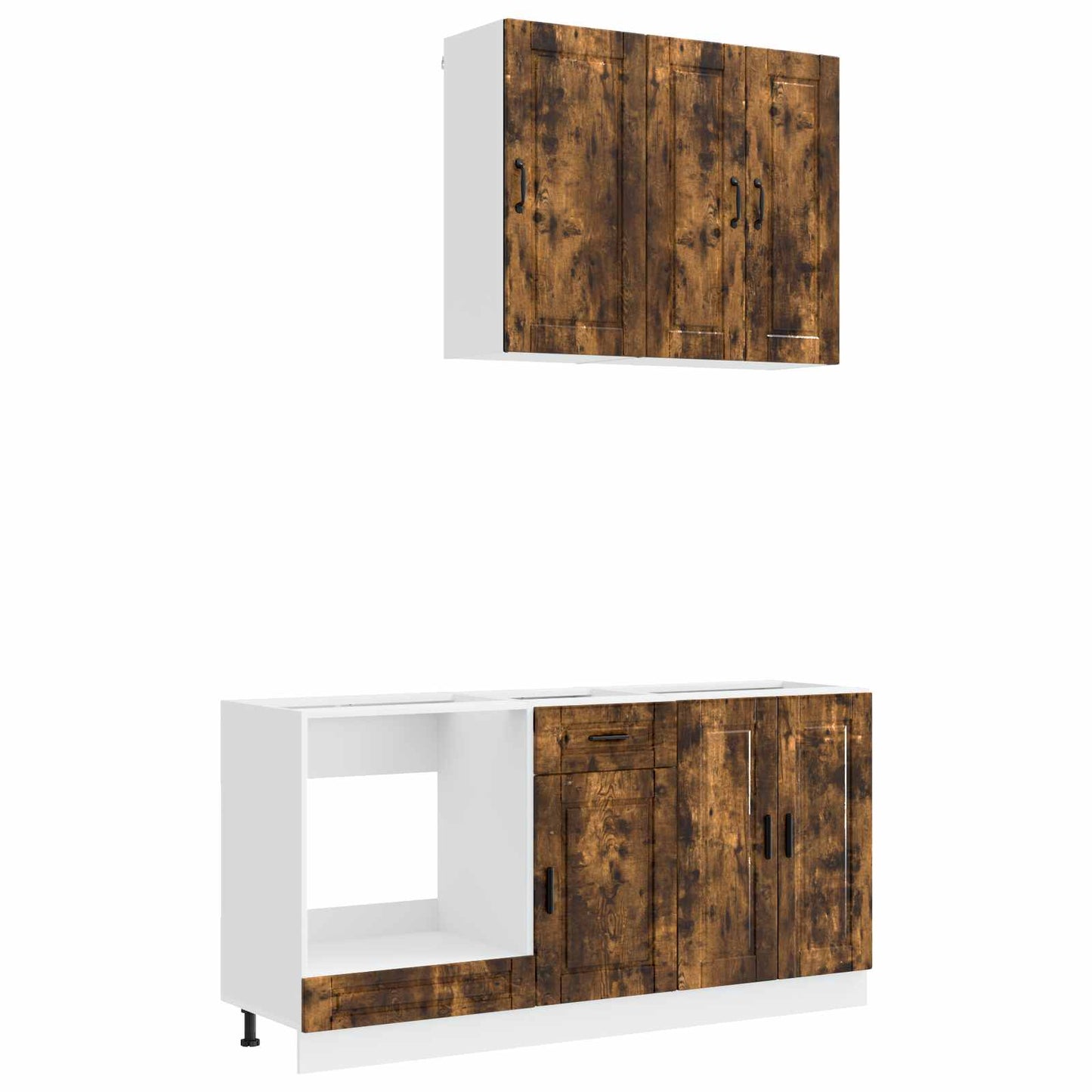 vidaXL Kitchen Unit PORTO 5 pcs Smoked Oak Engineered Wood